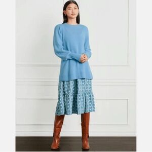 Hill House The Sylvie Sweater in vista blue merino wool tunic crewneck